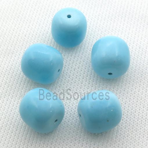 blue Sinkiang Turquoise barrel beads