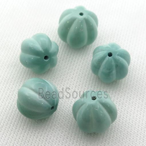 green Sinkiang Turquoise beads, lantern