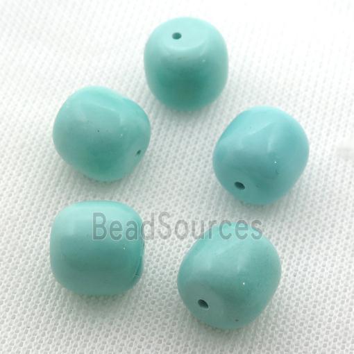 green Sinkiang Turquoise Beads, barrel