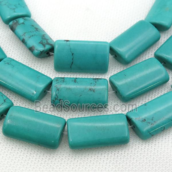 teal Sinkiang Turquoise Beads, flat tube