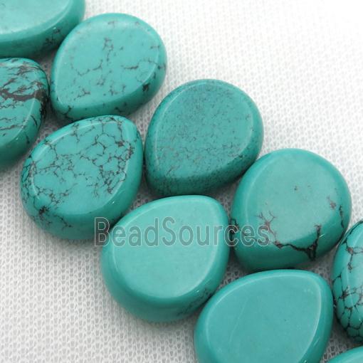 Sinkiang Turquoise teardrop beads, topdrilled