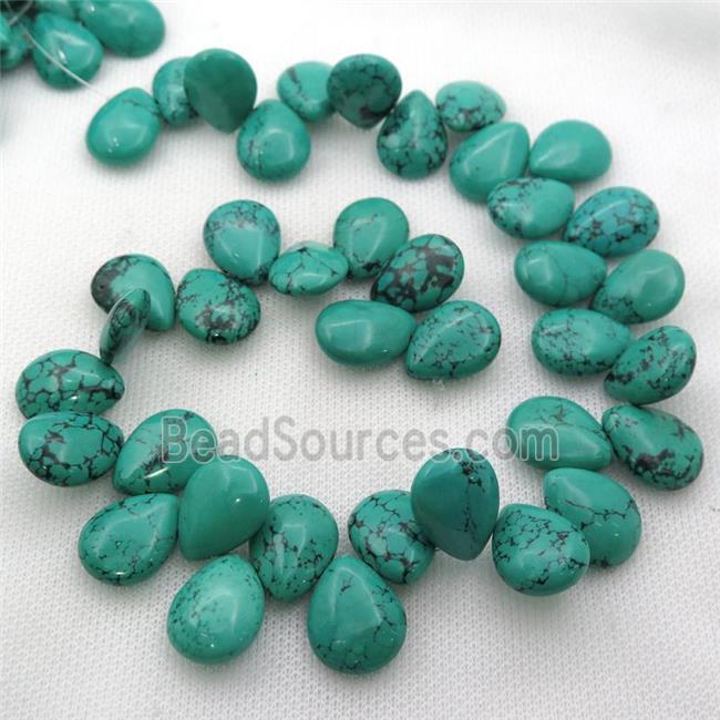 Sinkiang Turquoise teardrop Beads, topdrilled