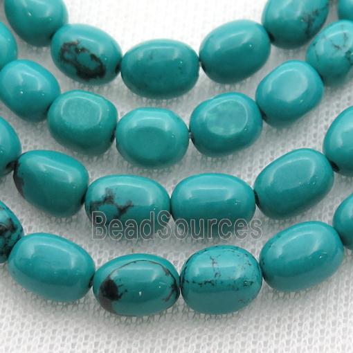 teal Sinkiang Turquoise beads, freeform