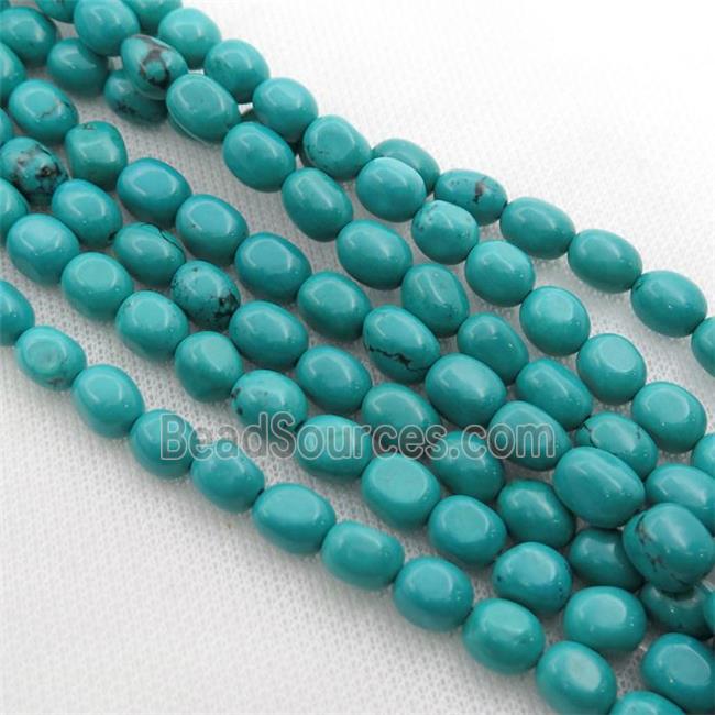 teal Sinkiang Turquoise beads, freeform