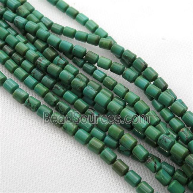 Sinkiang Turquoise tube beads, green