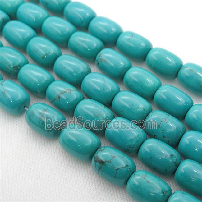 blue Sinkiang Turquoise barrel beads