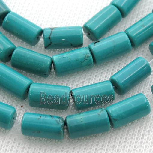 teal Sinkiang Turquoise tube beads