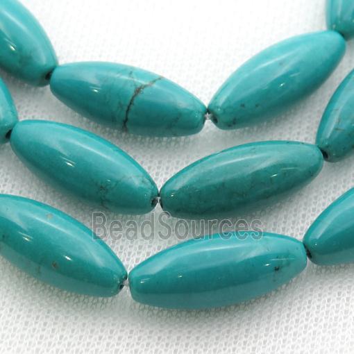 teal Sinkiang Turquoise rice beads