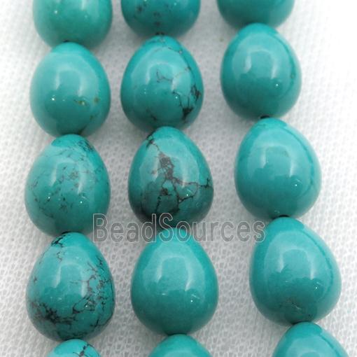 teal Sinkiang Turquoise teardrop beads