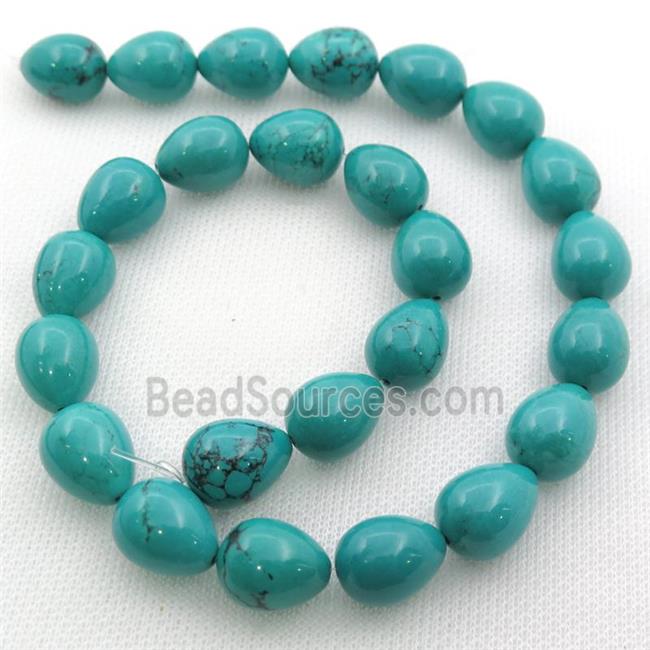 teal Sinkiang Turquoise teardrop beads