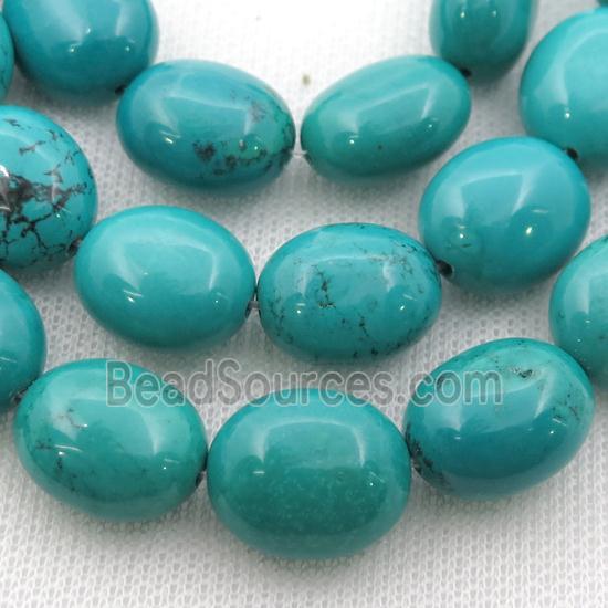 teal Sinkiang Turquoise oval beads