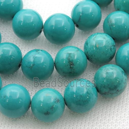 teal Sinkiang Turquoise round beads