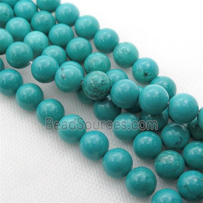 teal Sinkiang Turquoise round beads