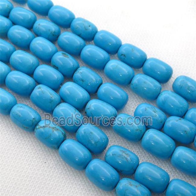 blue Sinkiang Turquoise beads, barrel