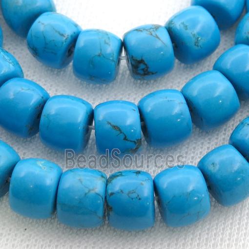 blue Sinkiang Turquoise barrel beads