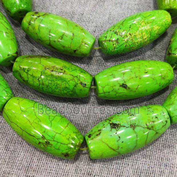 green Magnesite Turquoise barrel beads