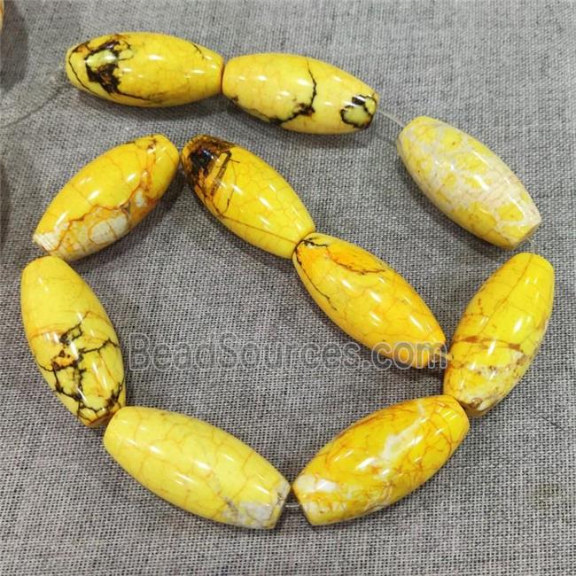 yellow Magnesite Turquoise barrel beads