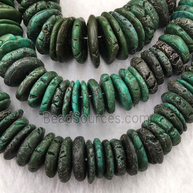 green Synthetic Turquoise graduated heishi beads