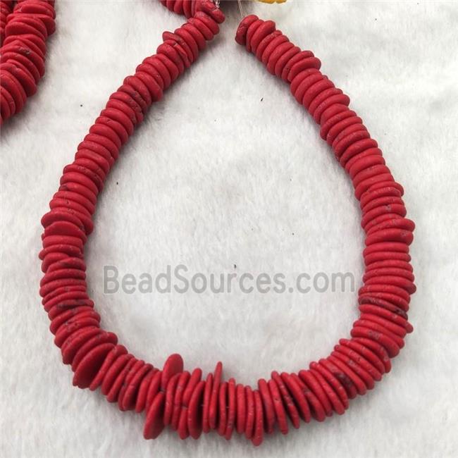 red Synthetic Turquoise graduated heishi beads