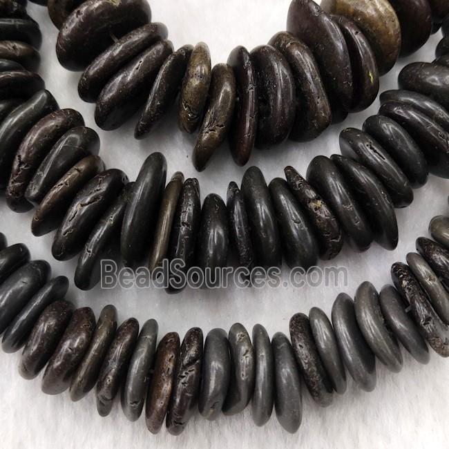 black Synthetic Turquoise graduated heishi spacer beads