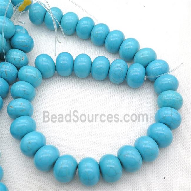 blue Assembled Turquoise Rondelle Beads