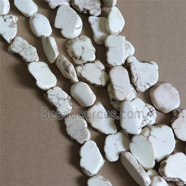 white magnesite Turquoise slice beads, freeform