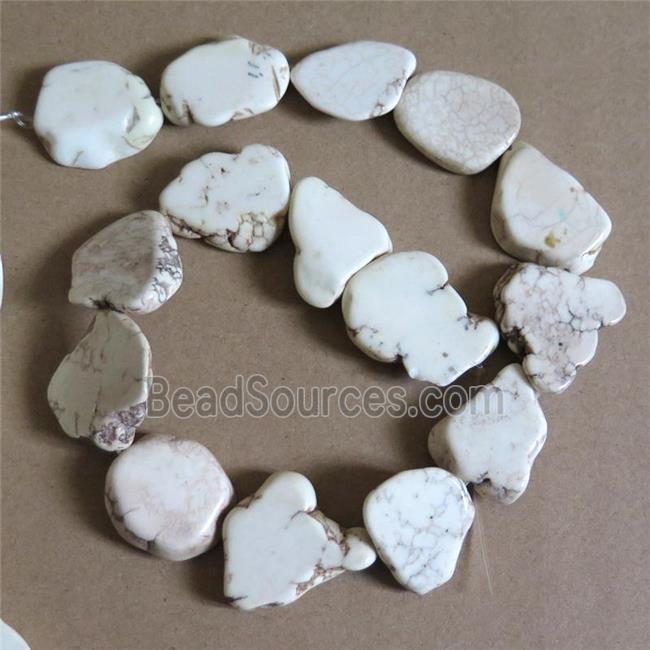 white magnesite Turquoise slice beads, freeform