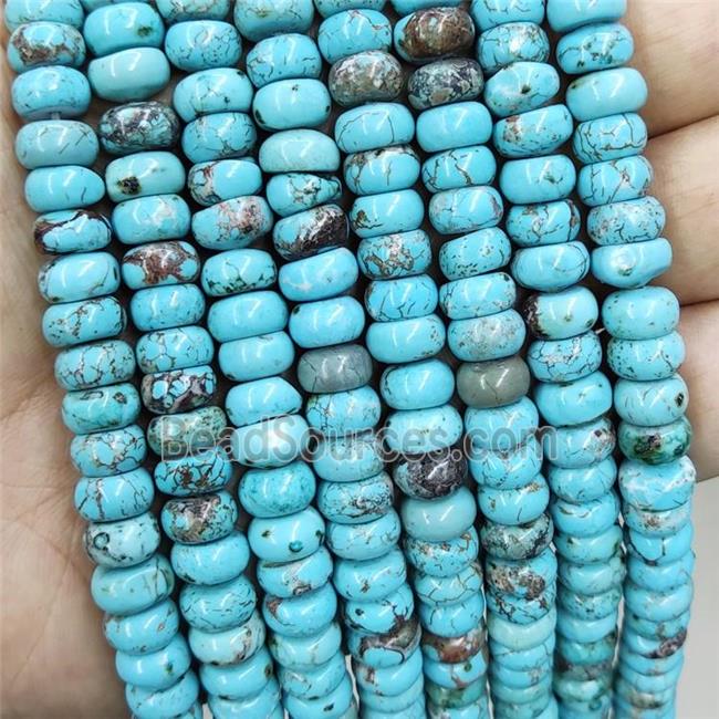 Blue Magnesite Turquoise Beads Smooth Rondelle