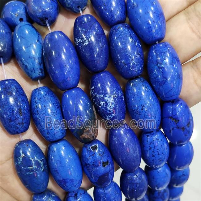 Magnesite Turquoise Rice Beads Barrel Blue Dye