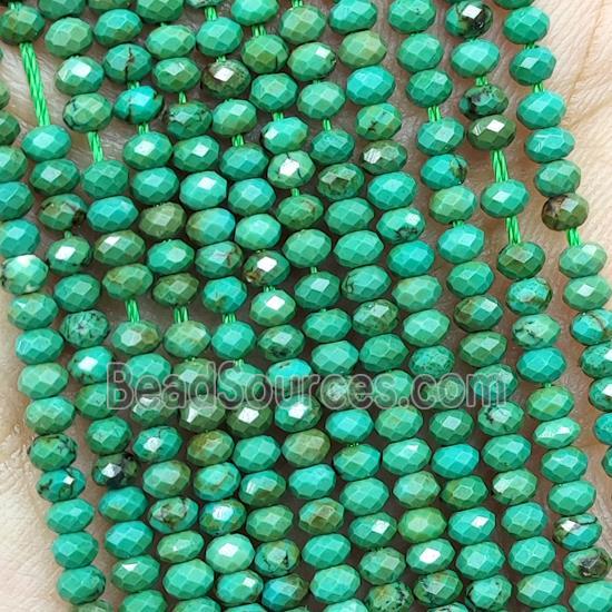 Howlite Turquoise Beads Green Dye Faceted Rondelle