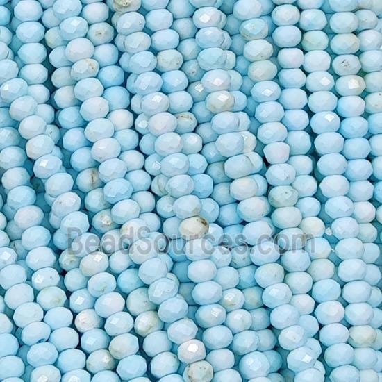 Howlite Turquoise Beads WhiteBlue Dye Faceted Rondelle