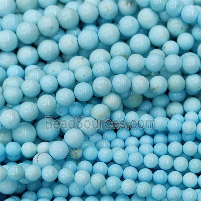 Howlite Turquoise Beads Blue Dye Smooth Round