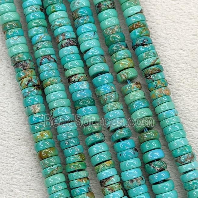 Natural Chinese Hubei Turquoise Heishi Beads Green