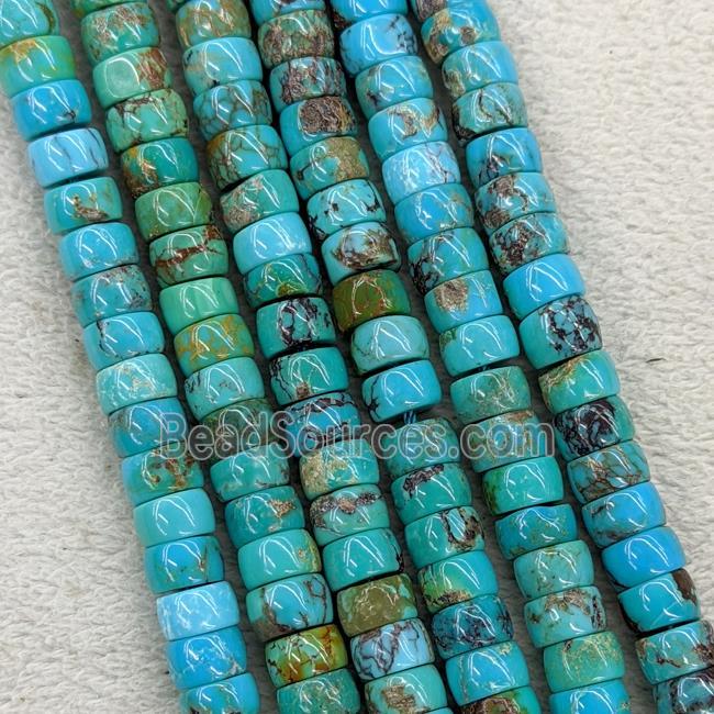 Natural Chinese Hubei Turquoise Heishi Beads Blue