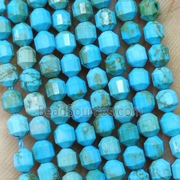 Natural Howlite Turquoise Beads Prism Blue Dye