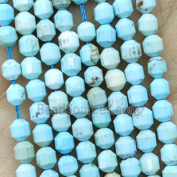 Natural Howlite Turquoise Beads Prism Blue Dye