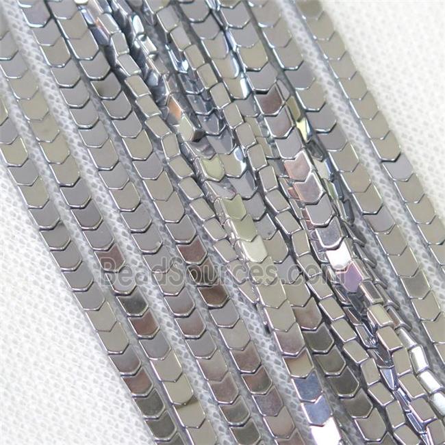 Hematite beads, platinum plated