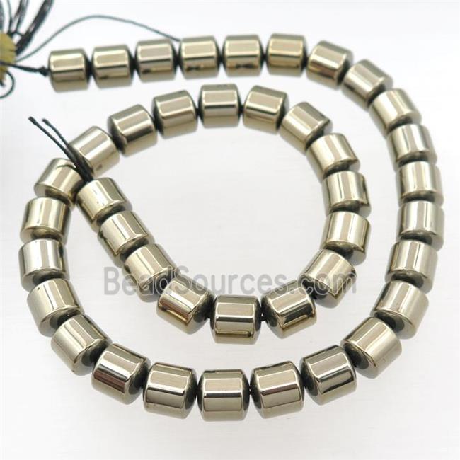 Hematite tube beads, pyrite color