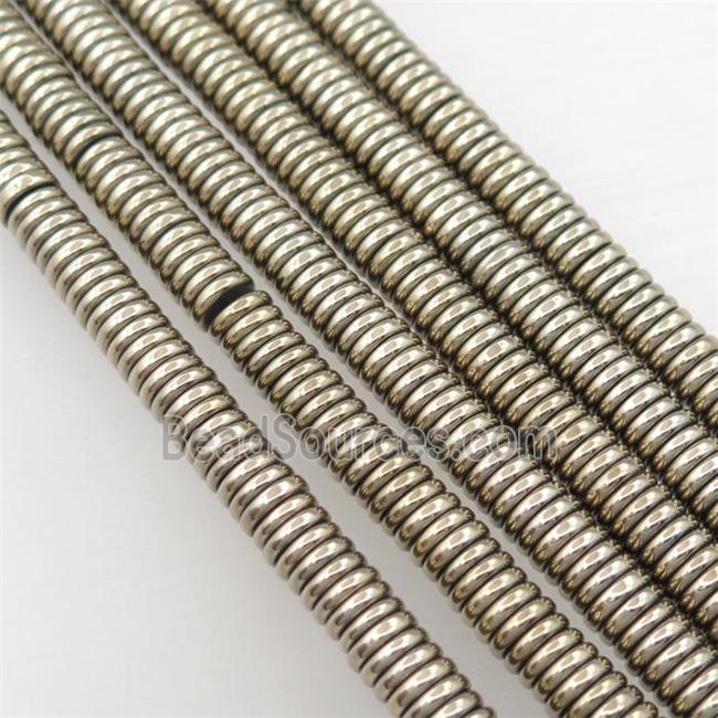 Hematite heishi beads, pyrite color