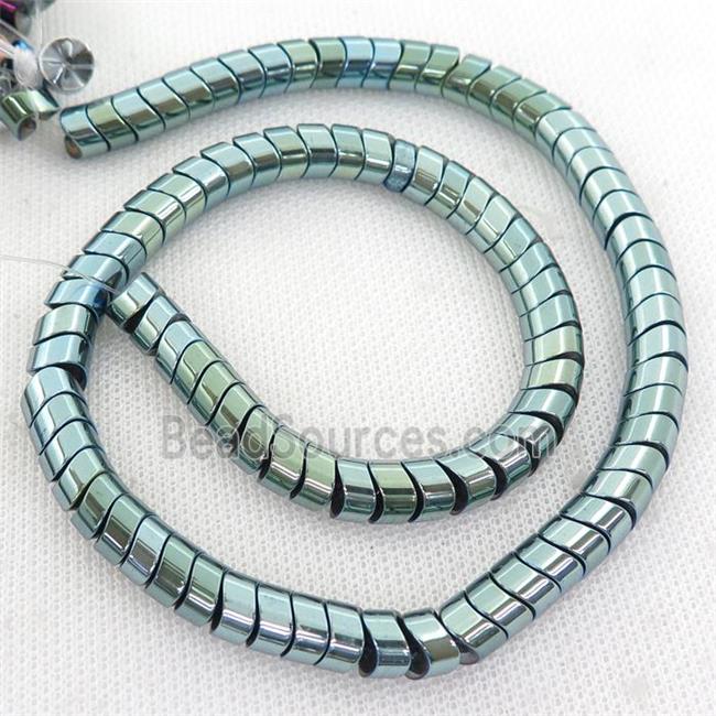 green Hematite wave Beads, snakeskin