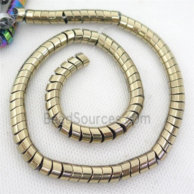 Hematite wave Beads, snakeskin, pyrite color