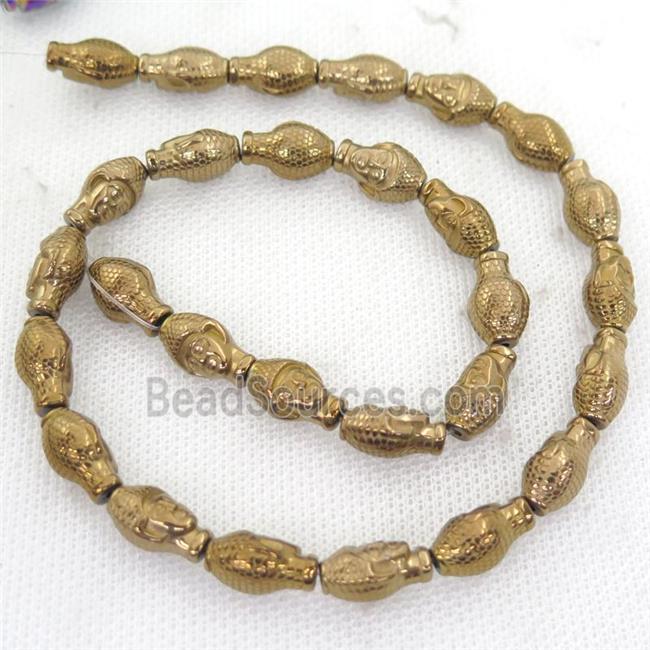 brown Hematite buddha Beads