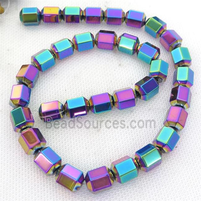 rainbow Hematite tube Beads