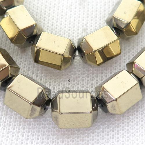 Hematite tube Beads, pyrite color