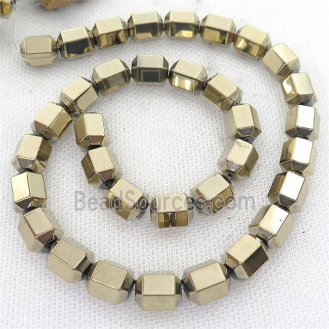 Hematite tube Beads, pyrite color