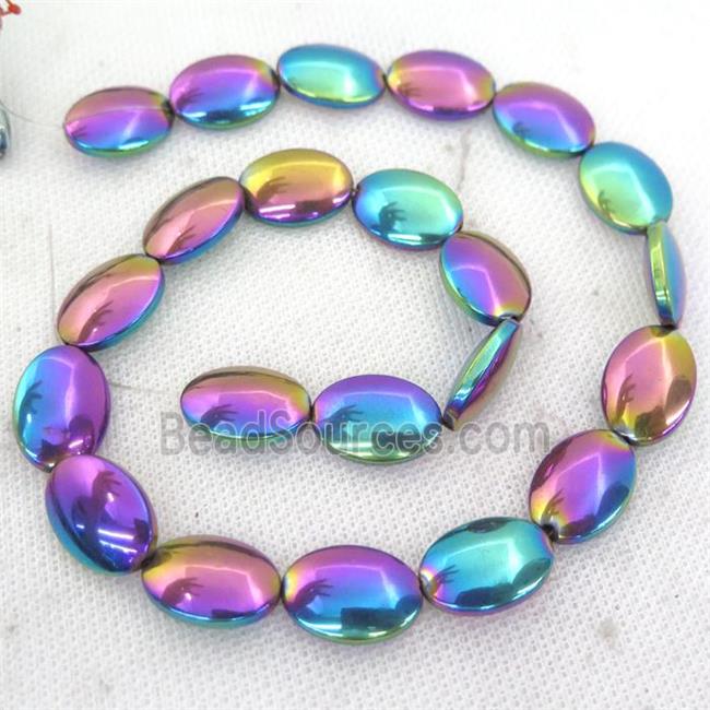 rainbow Hematite oval beads