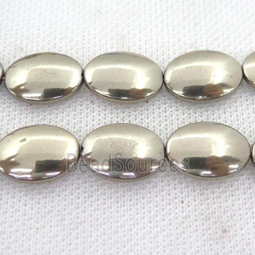 Hematite oval beads, pyrite color