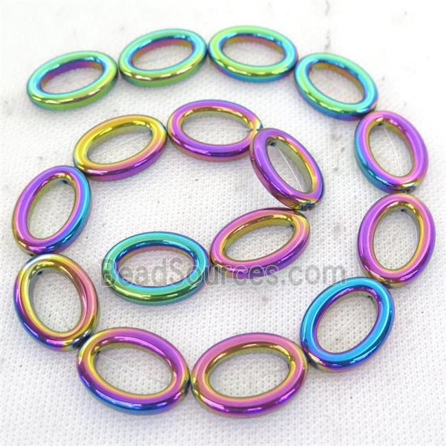 rainbow Hematite oval beads