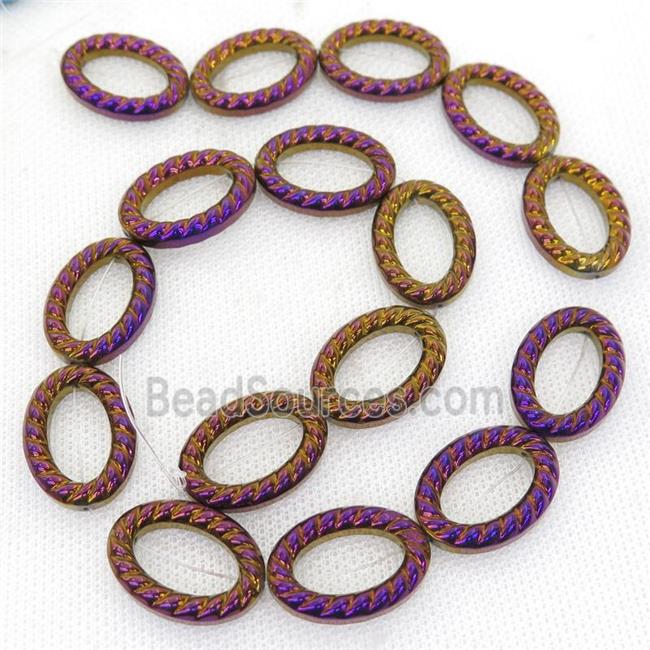 purple Hematite oval beads