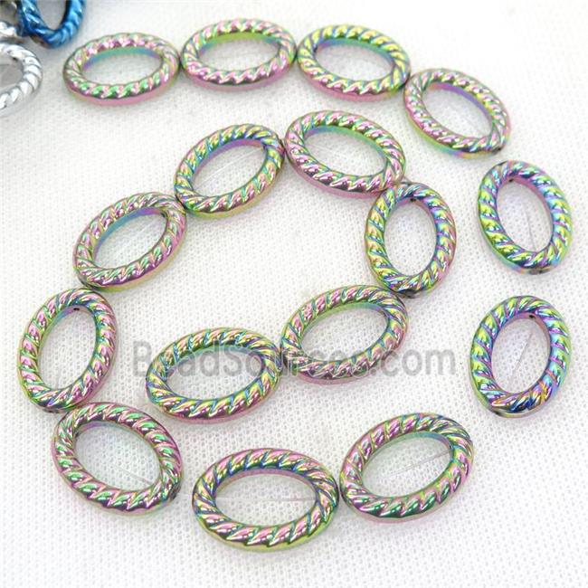 rainbow Hematite oval beads